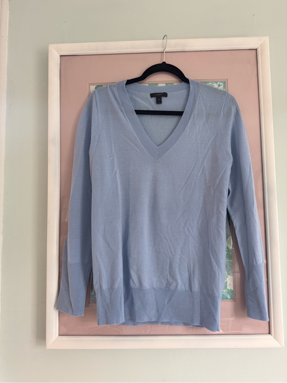 J. Crew Light Blue V-Neck Women's Sweater